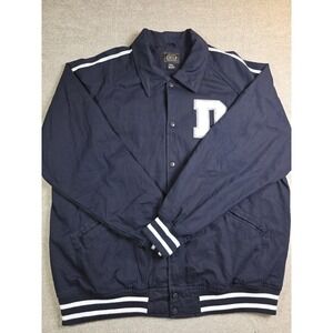 Vintage DELF  Canvas Embroidered Patch Detroit Varsity Coach Jacket 2XL